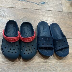 CROCS Blue and Red Sandals Comfortable Perforated Design